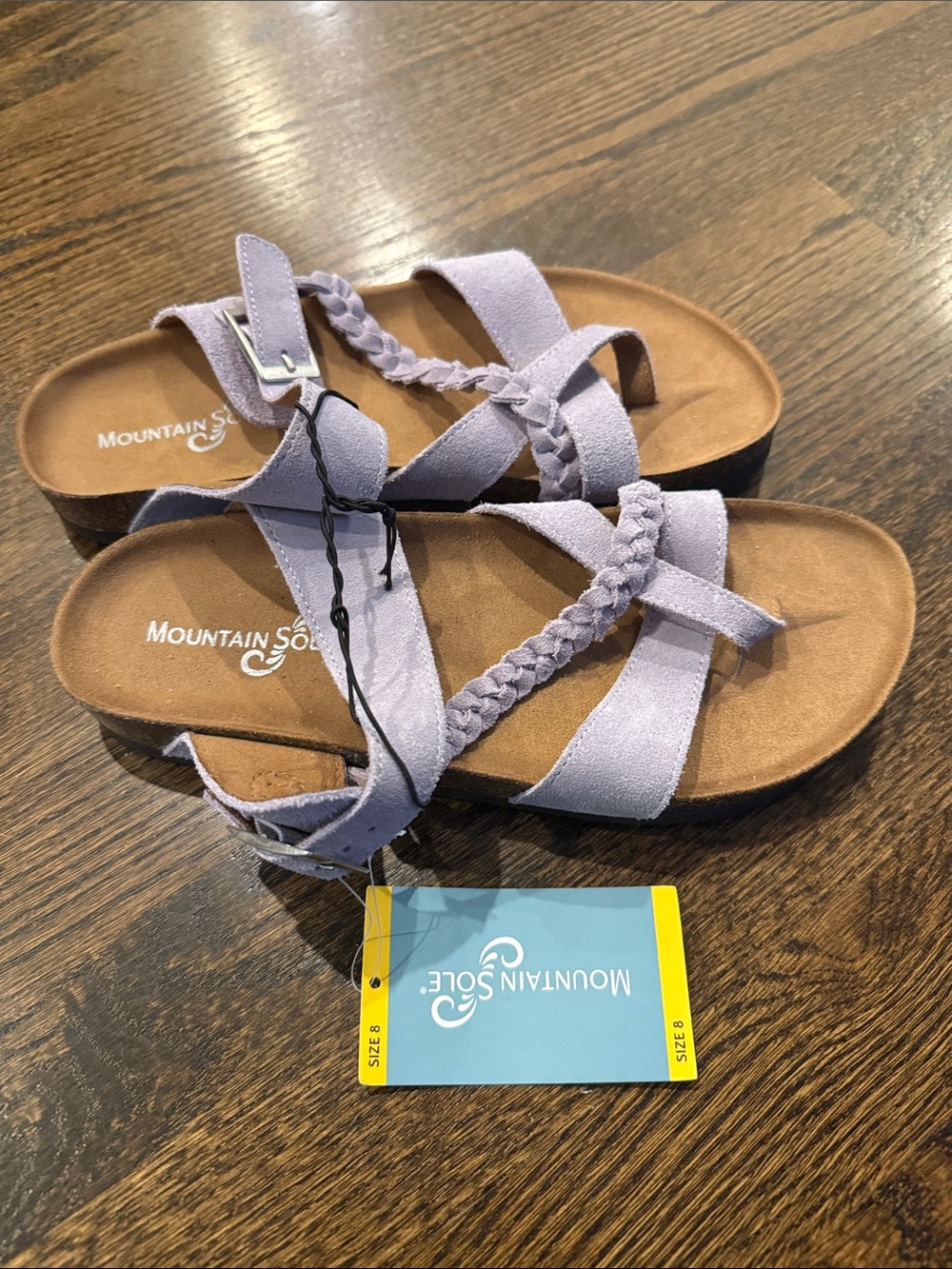 Women's Lavender Braided Slide Sandals size 8